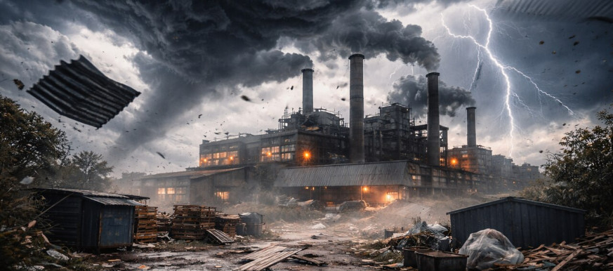 wichura nad frabryką